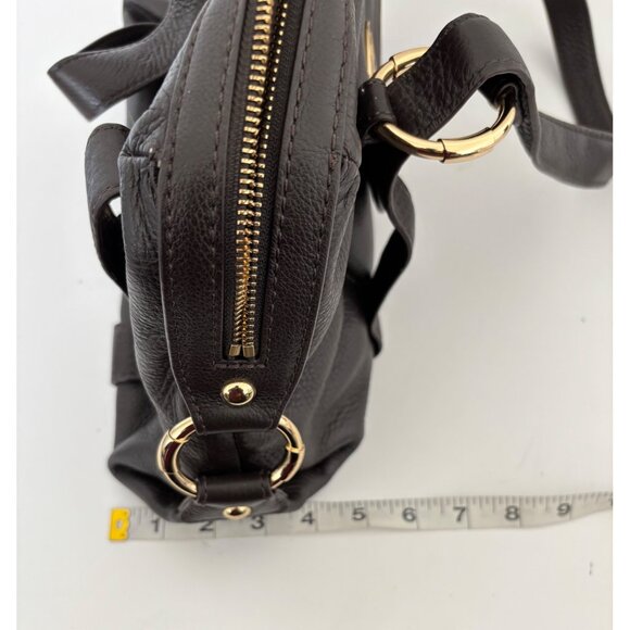 Michael Kors Brown Pebbled Leather Bag Gold Hardware Quiet Luxury Old Money - Picture 7 of 13